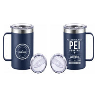 Thumbnail for Matecaña International Airport (PEI) Stainless Steel Mugs - Boarding Pass + Custom Back - Stainless Steel Mug - 24 oz / 700ML - Navy Blue