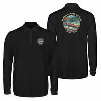 Thumbnail for Beijing Capital International Airport (PEK) Premium Polo T-Shirts - Badge - Long Sleeve - Black