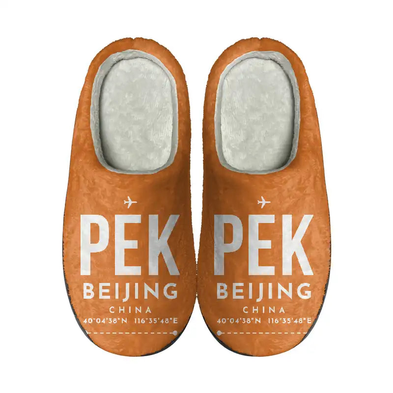 Beijing Capital International Airport (PEK) Slippers & Flip Flops - Slippers - Cotton - Code - Same - Orange