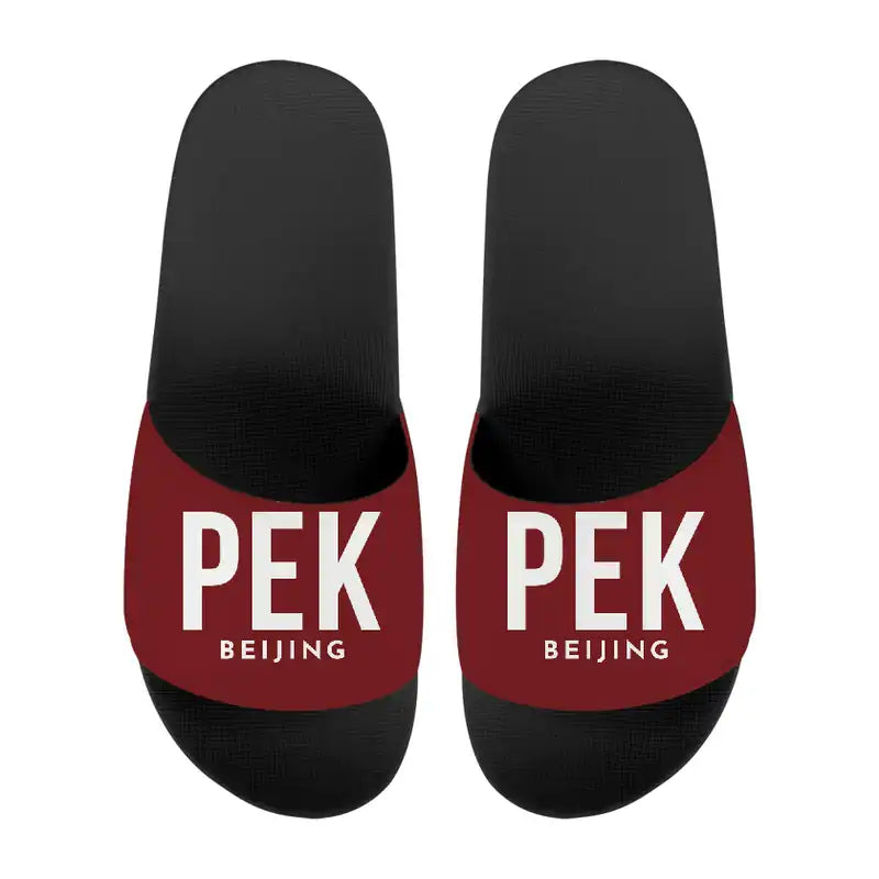 Beijing Capital International Airport (PEK) Slippers & Flip Flops - Slippers - Sport - Code - Dark Red