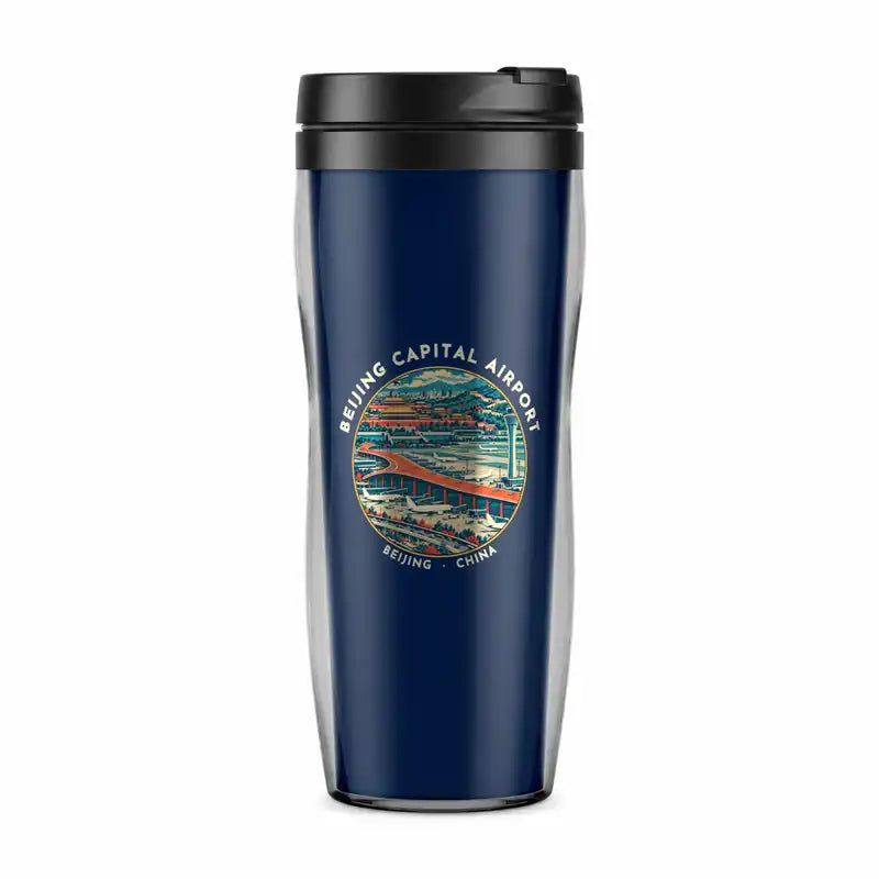 Beijing Capital International Airport (PEK) Travel Mugs - Badge - Plastic (No Holder) - Dark Blue