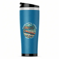 Thumbnail for Beijing Capital International Airport (PEK) Travel Mugs - Badge - Stainless Steel (No Holder) - Light Blue