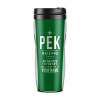 Thumbnail for Beijing Capital International Airport (PEK) Travel Mugs - ID Tag + Name - Plastic (No Holder) - Green