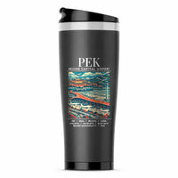 Thumbnail for Beijing Capital International Airport (PEK) Travel Mugs - Poster - Stainless Steel (No Holder) - Gray