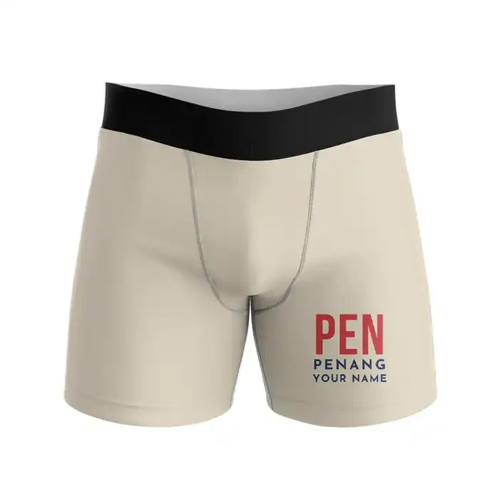 Penang International Airport (PEN) Men Boxers - Code + Name - Beige