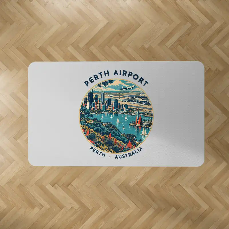 Perth Airport (PER) Carpets - Carpet Rectangle - Badge - Light Gray