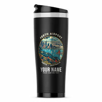 Thumbnail for Perth Airport (PER) Travel Mugs - Badge + Name - Stainless Steel (No Holder) - Black