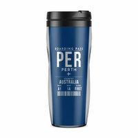 Thumbnail for Perth Airport (PER) Travel Mugs - Boarding Pass - Plastic (No Holder) - Blue