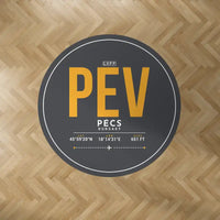 Thumbnail for Pécs-Pogány International Airport (PEV) Carpets - Carpet Round - ID Tag - Dark Gray