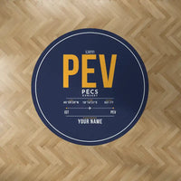 Thumbnail for Pécs-Pogány International Airport (PEV) Carpets - Carpet Round - ID Tag + Name - Dark Blue
