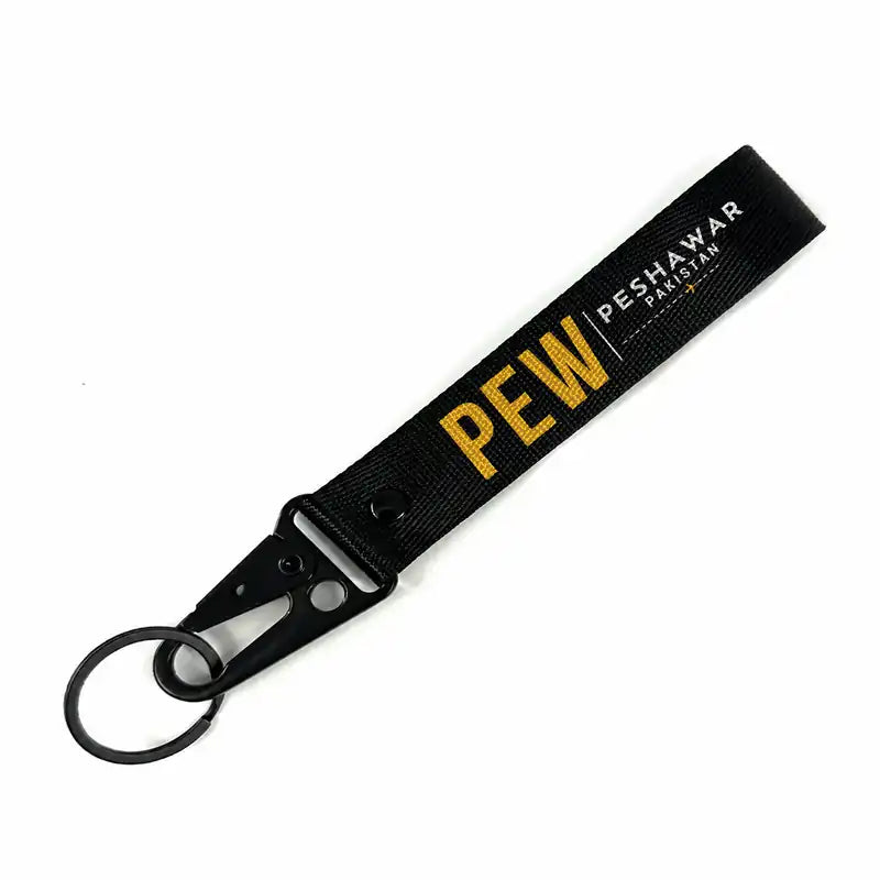 Bacha Khan International Airport (PEW) Hawk-Shaped Key Chains - Hawk Key Chain - Tag - Black