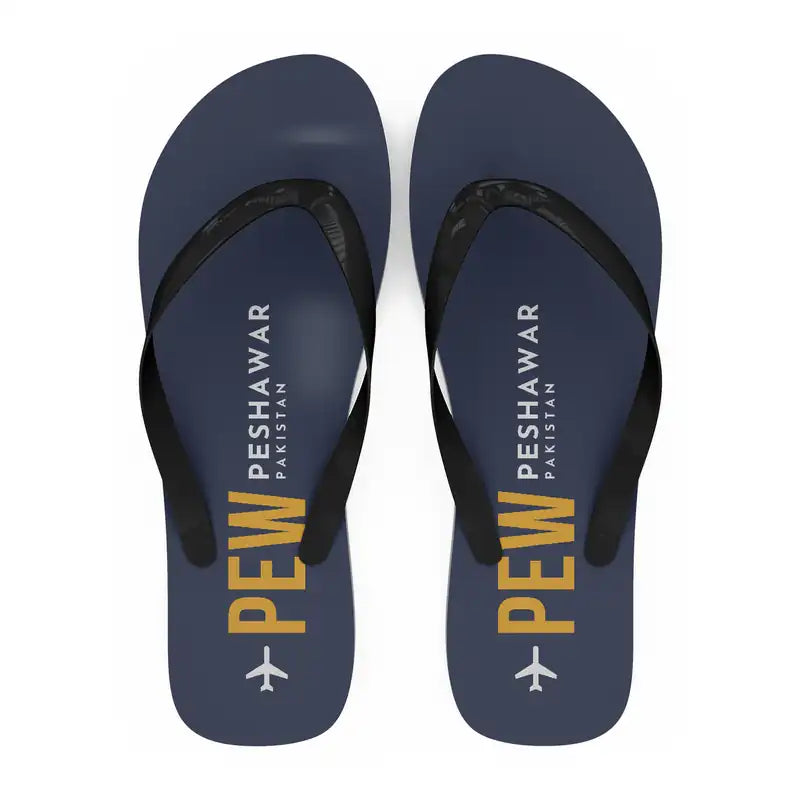 Bacha Khan International Airport (PEW) Slippers & Flip Flops - Slippers - Flip Flops - Code - Navy Blue