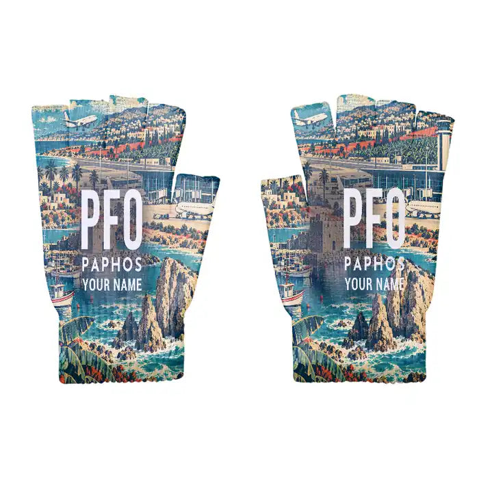 Paphos International Airport (PFO) Gloves - Gloves - Cut - 3D + Name