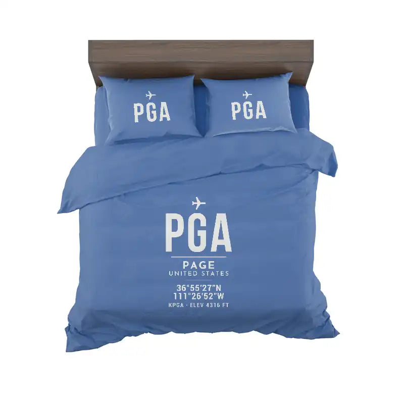Page Municipal Airport (PGA) Bedding Sets & Blankets - Bedding Set - ID Tag - Blue