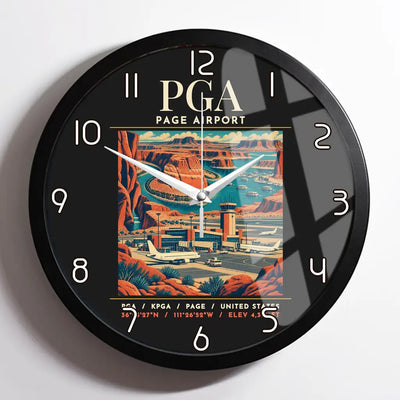 PGA - Poster - Wall Clock Framed - Black