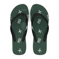 Thumbnail for Punta Gorda Airport (PGD) Slippers & Flip Flops - Slippers - Flip Flops - Pattern - Dark Green