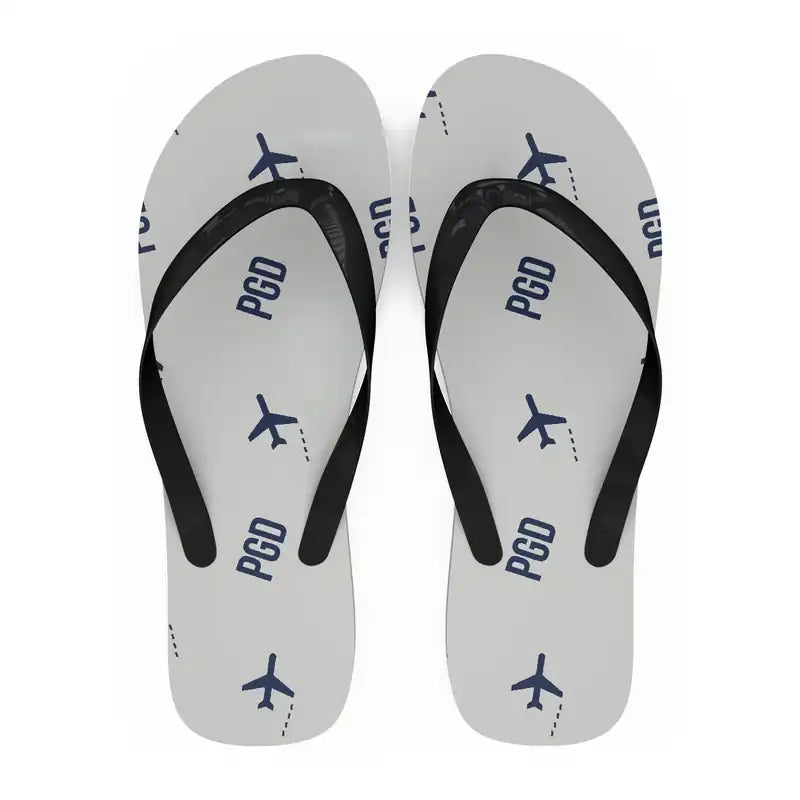 Punta Gorda Airport (PGD) Slippers & Flip Flops - Slippers - Flip Flops - Pattern - White