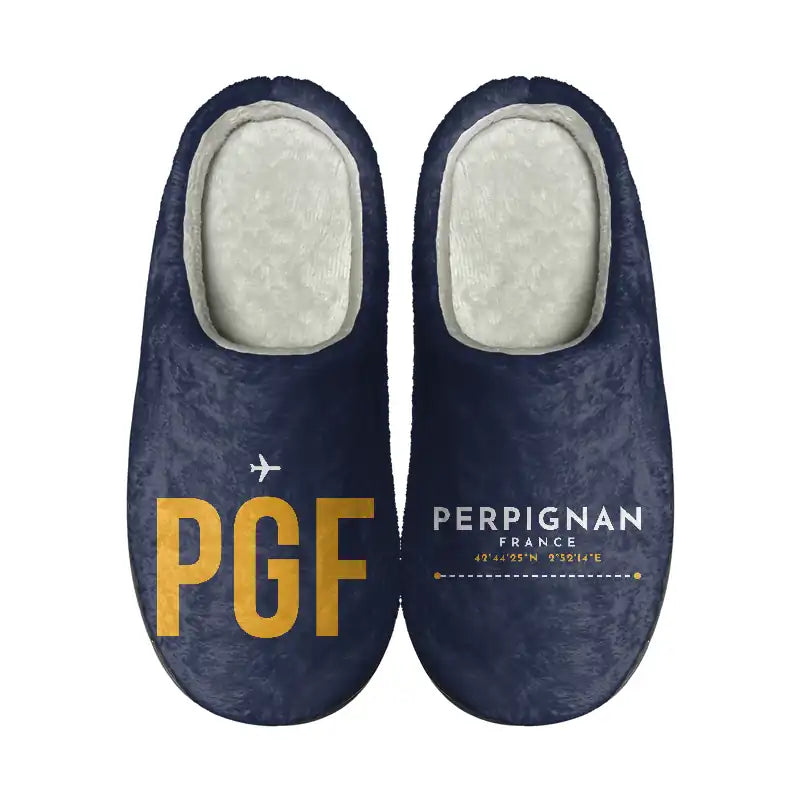 Perpignan–Rivesaltes Airport (PGF) Slippers & Flip Flops - Slippers - Cotton - Code - Different - Navy Blue