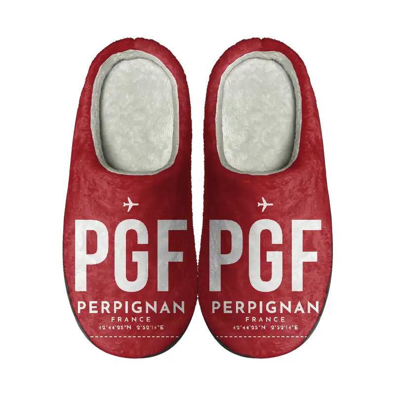 Perpignan–Rivesaltes Airport (PGF) Slippers & Flip Flops - Slippers - Cotton - Code - Same - Red
