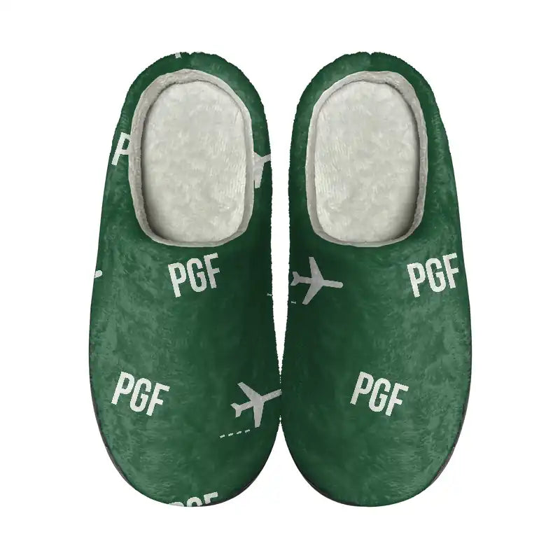 Perpignan–Rivesaltes Airport (PGF) Slippers & Flip Flops - Slippers - Cotton - Pattern - Green