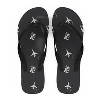 Thumbnail for Perpignan–Rivesaltes Airport (PGF) Slippers & Flip Flops - Slippers - Flip Flops - Pattern - Black