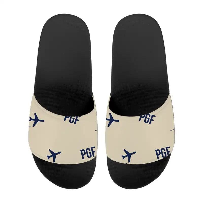 Perpignan–Rivesaltes Airport (PGF) Slippers & Flip Flops - Slippers - Sport - Pattern - Beige