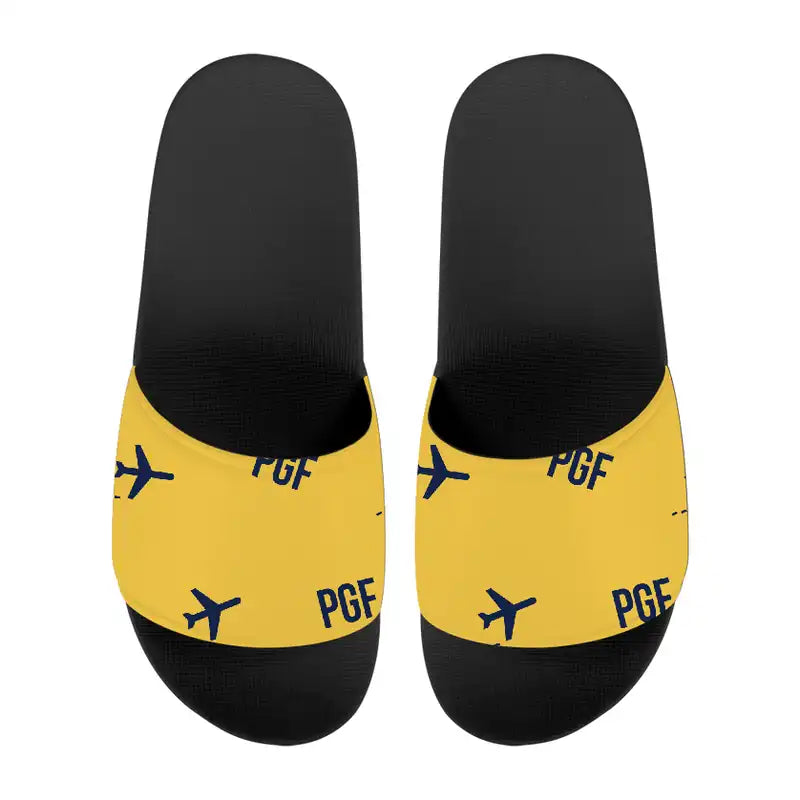 Perpignan–Rivesaltes Airport (PGF) Slippers & Flip Flops - Slippers - Sport - Pattern - Yellow