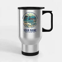 Thumbnail for Newport News Williamsburg International Airport (PHF) Travel Mugs - Badge + Name - Stainless Steel with Holder - Silver