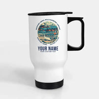 Thumbnail for Newport News Williamsburg International Airport (PHF) Travel Mugs - Badge + Name - Stainless Steel with Holder - White