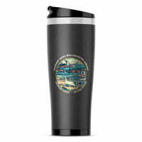 Thumbnail for Newport News Williamsburg International Airport (PHF) Travel Mugs - Badge - Stainless Steel (No Holder) - Gray