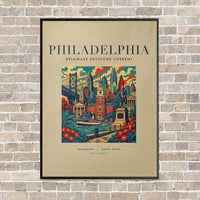Thumbnail for PHILADELPHIA - Poster - Canvas Framed - Beige