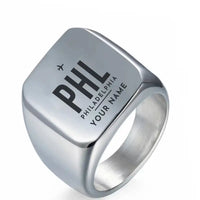 Thumbnail for Philadelphia International Airport (PHL) Rings - Ring - Silver + Name