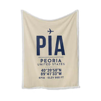 Thumbnail for General Wayne A. Downing Peoria International Airport (PIA) Bedding Sets & Blankets - Blanket - ID Tag - Beige