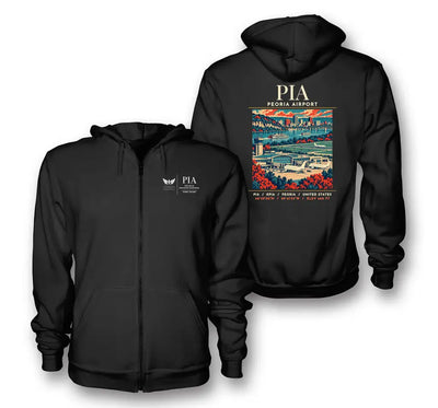 PIA - Poster - Zipped Hoodie - Black