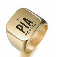 Thumbnail for General Wayne A. Downing Peoria International Airport (PIA) Rings - Ring - Golden