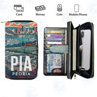 Thumbnail for General Wayne A. Downing Peoria International Airport (PIA) Leather Wallets - Zip Long Wallet - Scene