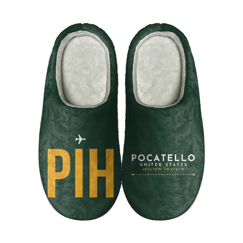 Pocatello Regional Airport (PIH) Slippers & Flip Flops - Slippers - Cotton - Code - Different - Dark Green