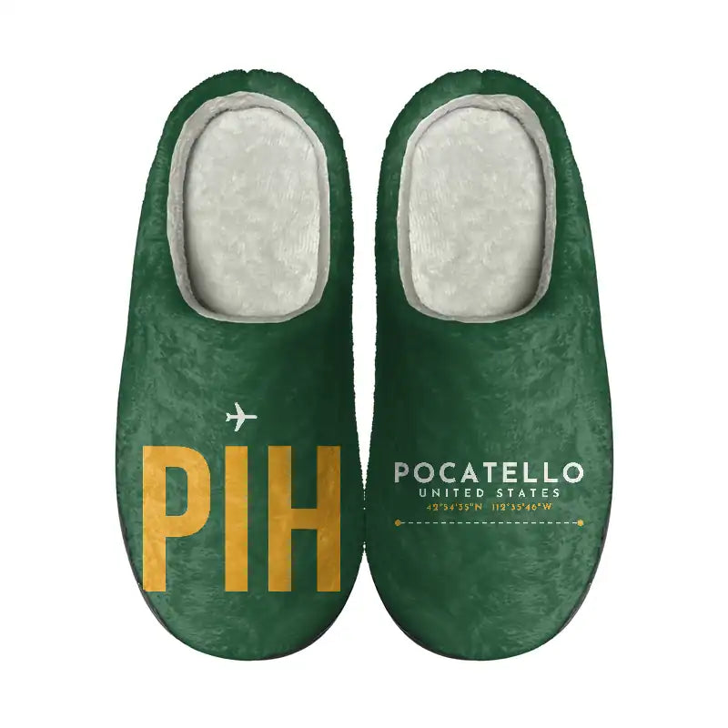 Pocatello Regional Airport (PIH) Slippers & Flip Flops - Slippers - Cotton - Code - Different - Green