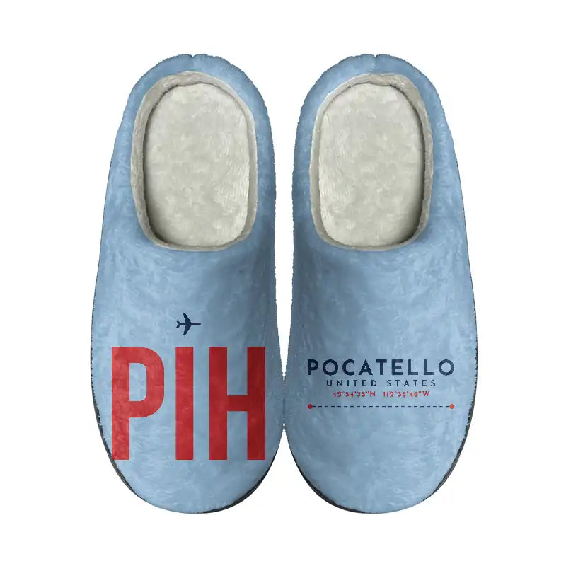 Pocatello Regional Airport (PIH) Slippers & Flip Flops - Slippers - Cotton - Code - Different - Light Blue