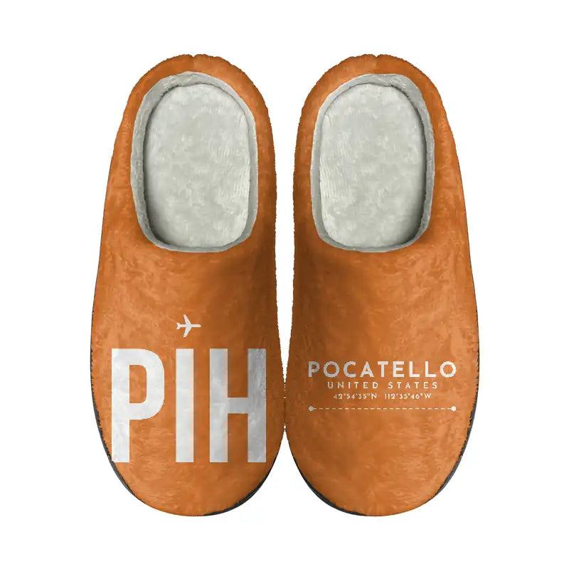 Pocatello Regional Airport (PIH) Slippers & Flip Flops - Slippers - Cotton - Code - Different - Orange