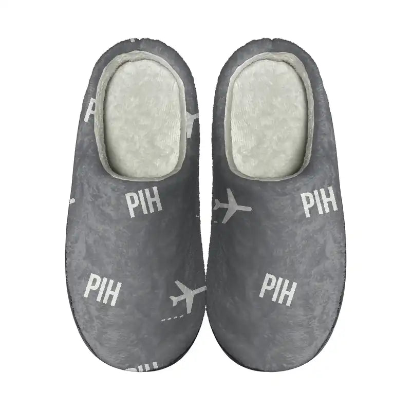 Pocatello Regional Airport (PIH) Slippers & Flip Flops - Slippers - Cotton - Pattern - Gray