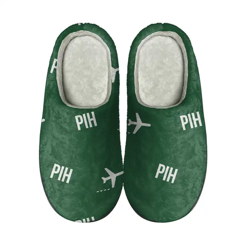 Pocatello Regional Airport (PIH) Slippers & Flip Flops - Slippers - Cotton - Pattern - Green