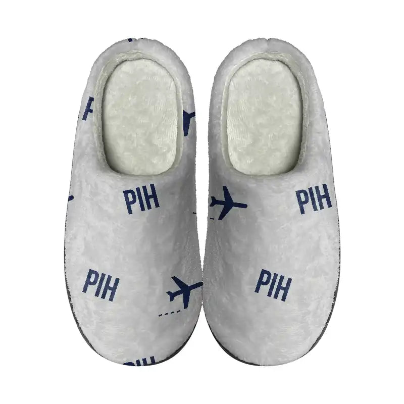 Pocatello Regional Airport (PIH) Slippers & Flip Flops - Slippers - Cotton - Pattern - Light Gray