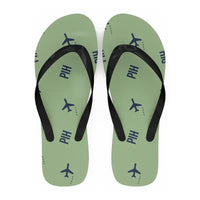 Thumbnail for Pocatello Regional Airport (PIH) Slippers & Flip Flops - Slippers - Flip Flops - Pattern - Light Green
