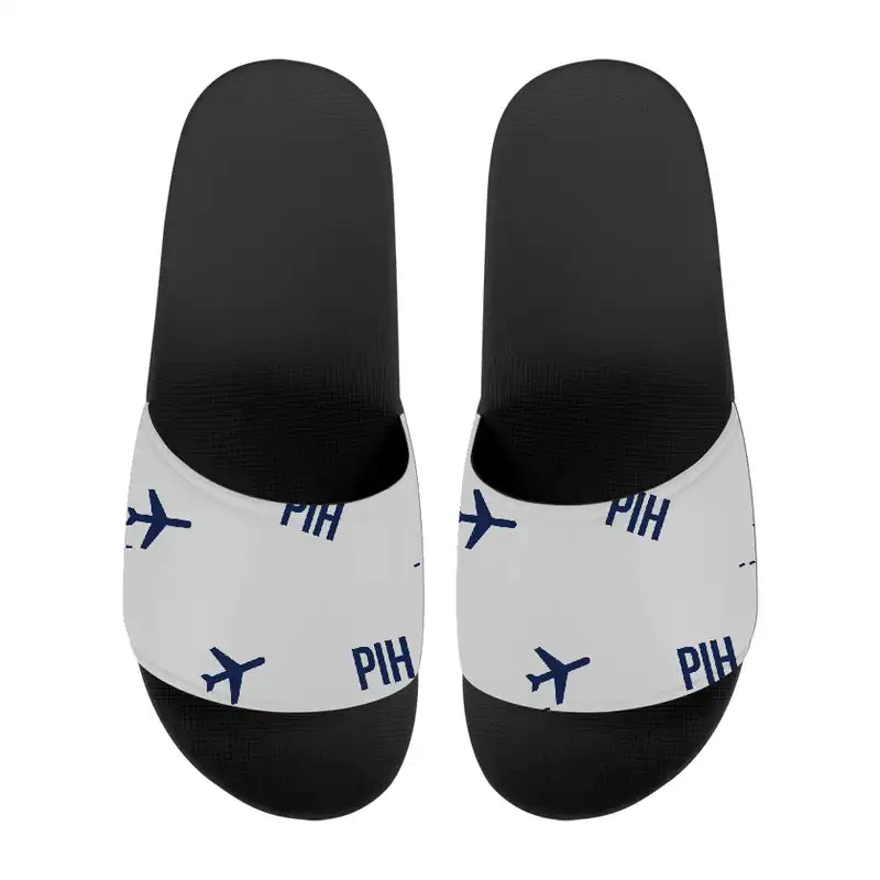 Pocatello Regional Airport (PIH) Slippers & Flip Flops - Slippers - Sport - Pattern - Light Gray