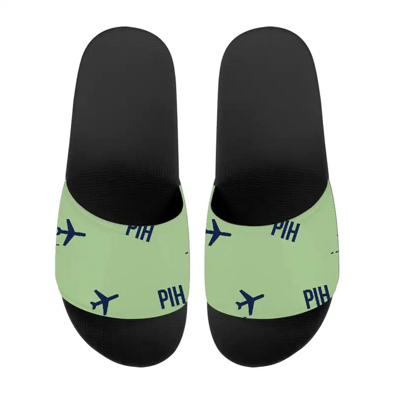 Pocatello Regional Airport (PIH) Slippers & Flip Flops - Slippers - Sport - Pattern - Light Green