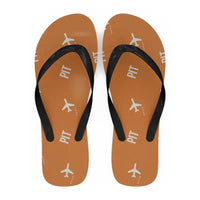 Thumbnail for Pittsburgh International Airport (PIT) Slippers & Flip Flops - Slippers - Flip Flops - Pattern - Orange