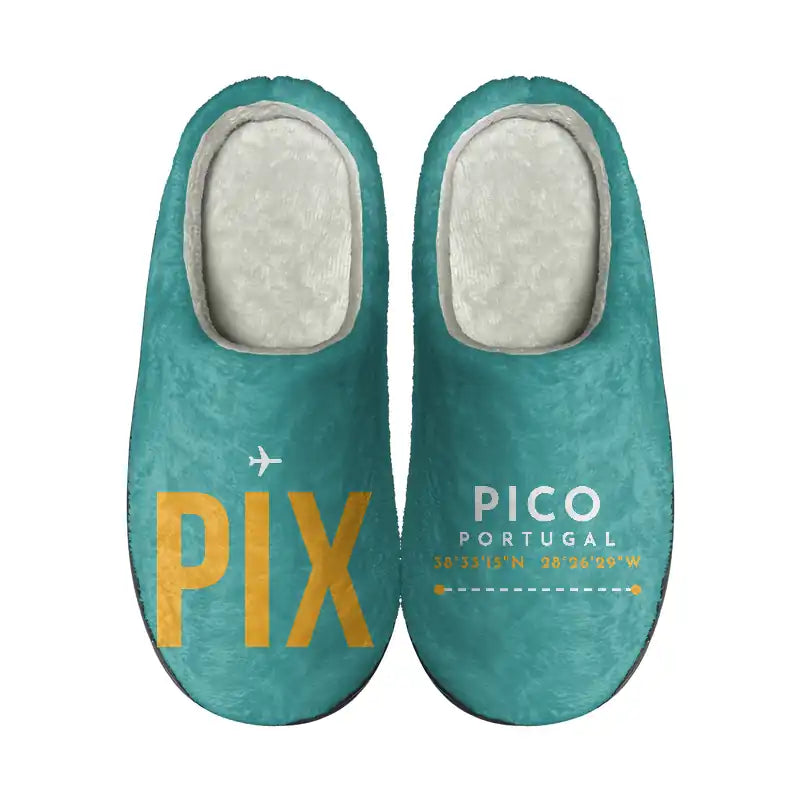 Pico Airport (PIX) Slippers & Flip Flops - Slippers - Cotton - Code - Different - Turquoise