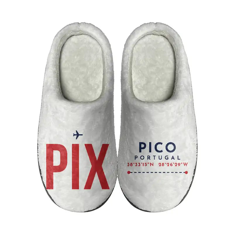Pico Airport (PIX) Slippers & Flip Flops - Slippers - Cotton - Code - Different - White