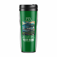 Thumbnail for Pico Airport (PIX) Travel Mugs - Poster + Name - Plastic (No Holder) - Green